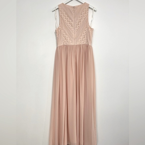 Gianni Bini Womens 8 Formal Dress Maxi Pink Sleeveless Sparkly Lacy Tulle Flowy - Picture 2 of 10